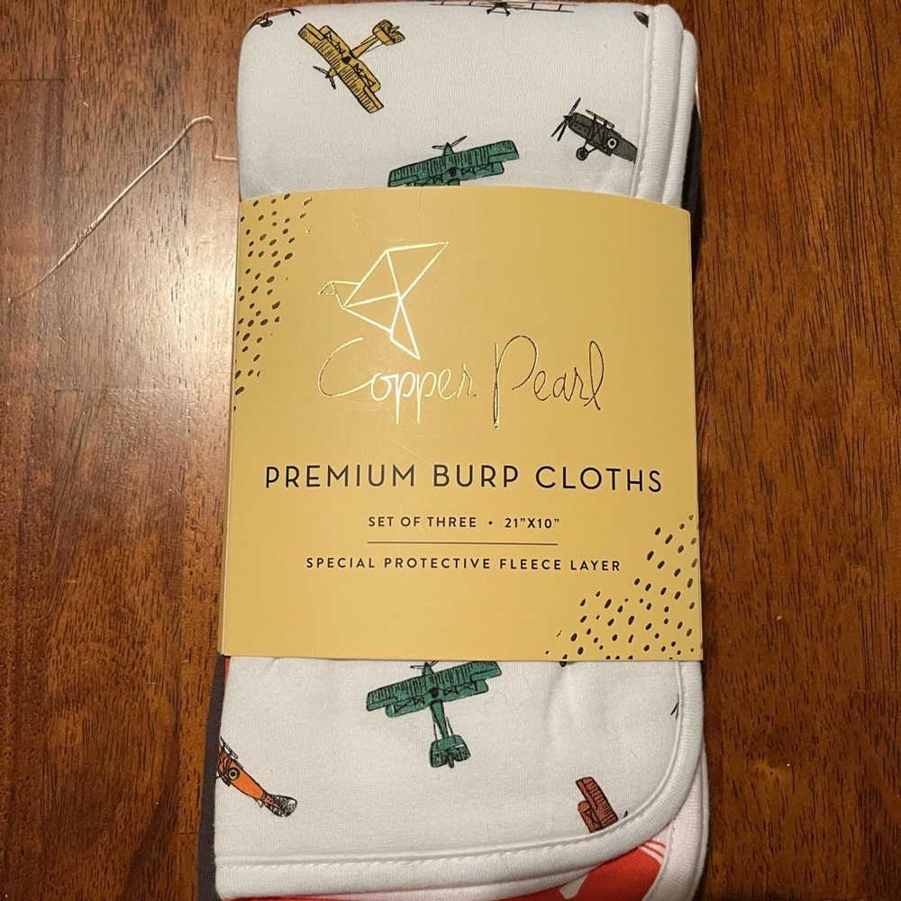 Copper Pearl Burp Cloths - Set of 3